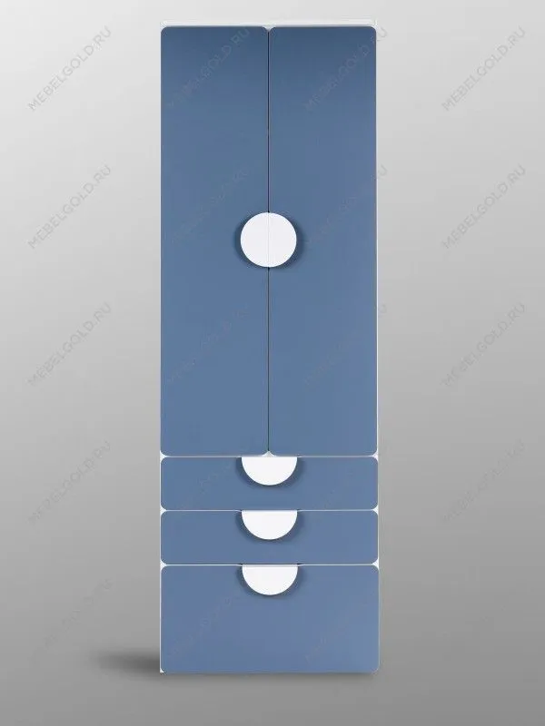 Шкаф распашной Пикси, с двумя дверьми, тремя выдвижными ящиками и полкой 60x57x180, озорной василек | изображение 12