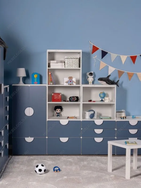 Стеллаж Пикси, с двумя выдвижными ящиками 60x57x180, озорной василек | изображение 6