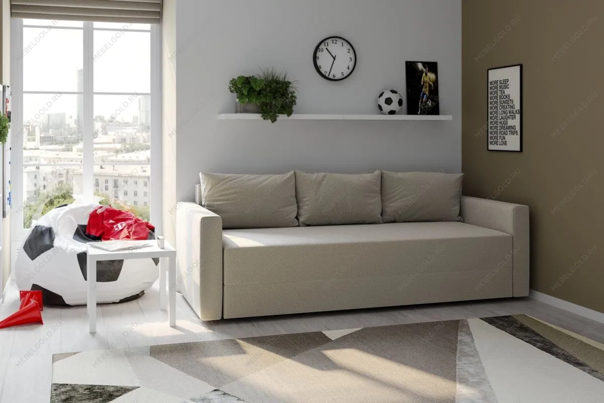 Диван-кровать Вало светло-серый, рогожка | изображение 3