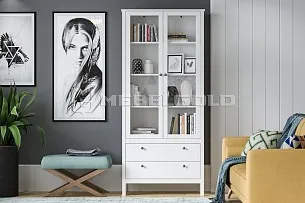 Шкаф-витрина Ева (Хельга) REG2W2S белый