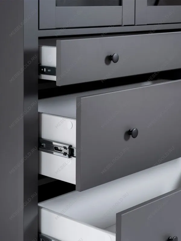 Шкаф с витриной Сага, 90х41х215 см, серый/ясень | изображение 10