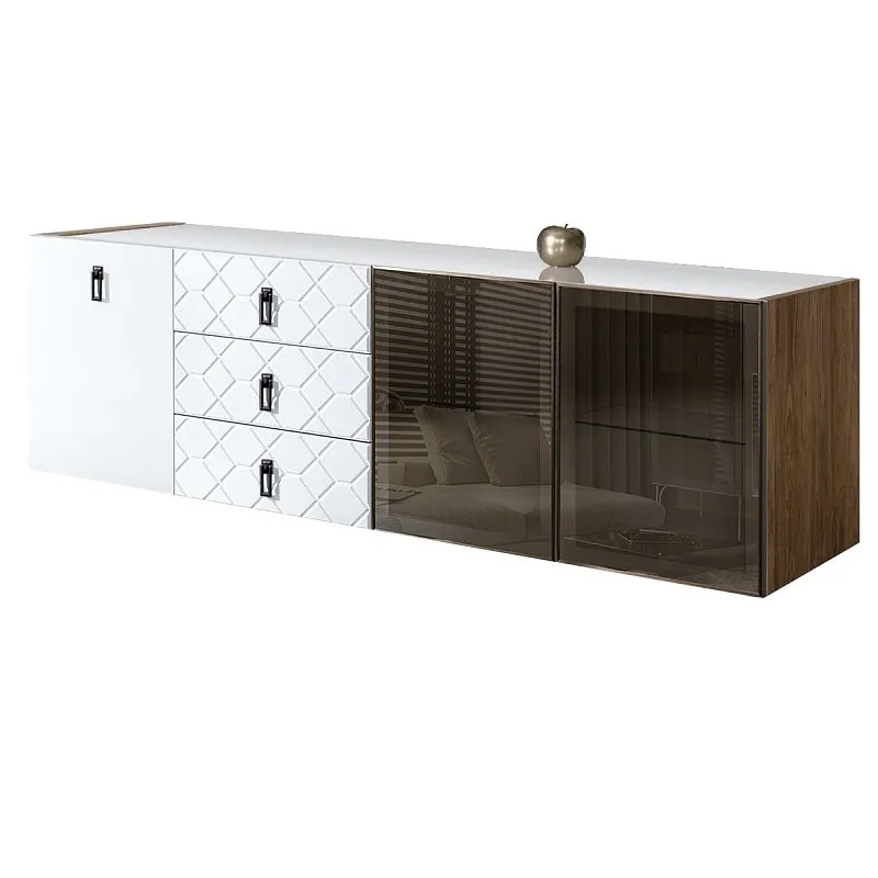 Комод 2.1м Bogemia Woodline Fly Fa (Белый) (Lakobel/Черный) БМКМ-5[5][10]