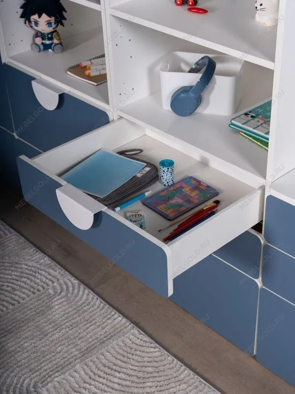 Стеллаж Пикси, с тремя выдвижными ящиками 60x57x120, озорной василек | изображение 5