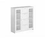 БРИМНЭС / СИРИУС тумба ИКЕА / IKEA 2 двери со стеклом и 4 ящика 117х123 белая | изображение 3