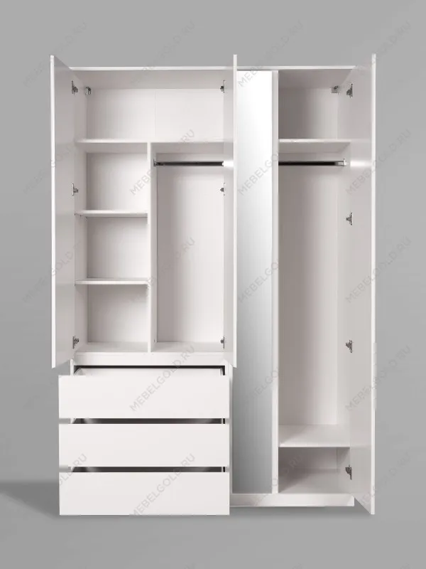 Шкаф распашной Варма СТОР, 144х57х222 см, белый | изображение 10