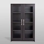 БРИМНЭС / СИРИУС тумба ИКЕА / IKEA 2 двери со стеклом 78х123 Дуб Венге | изображение 2