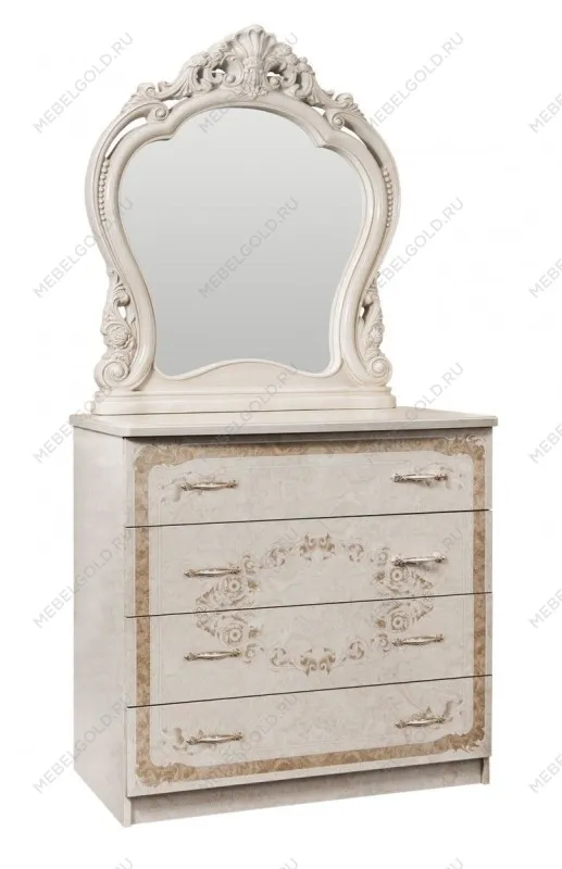 Комод Патрисия 4 ящика крем корень глянец - Выставка м. Марьина роща