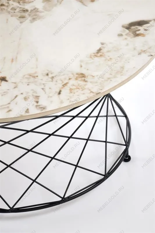 Стол журнальный Halmar ALESSIA (бежевый мрамор/черный) | изображение 1