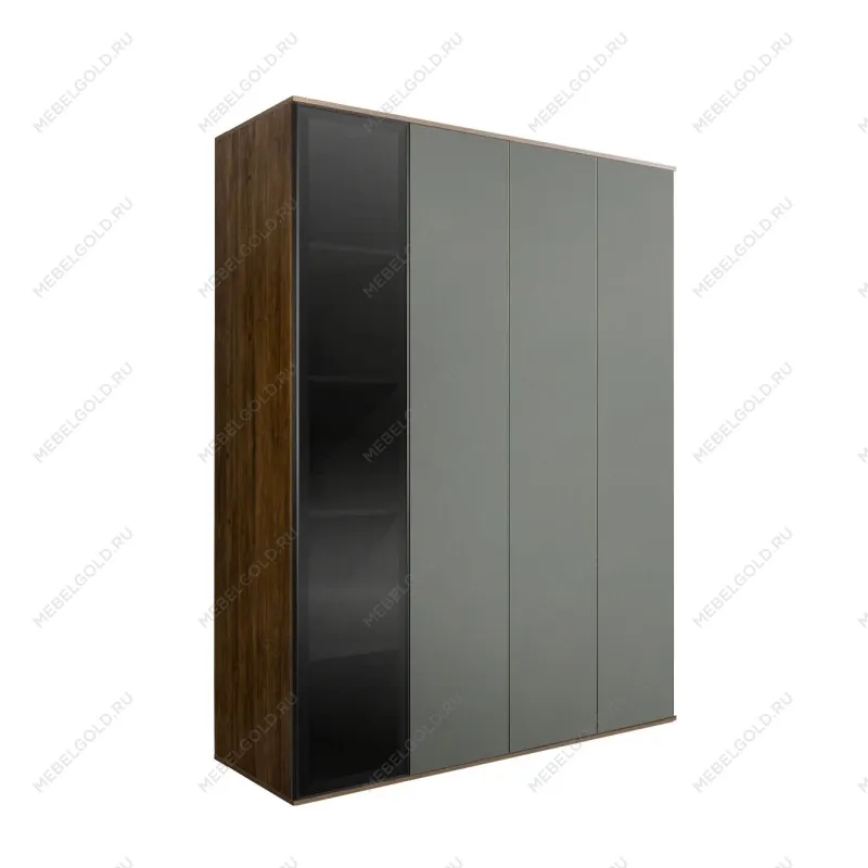 Шкаф 4-х дв. Bogemia Woodline Air (Серый/Черный) БМШ2/4(1)