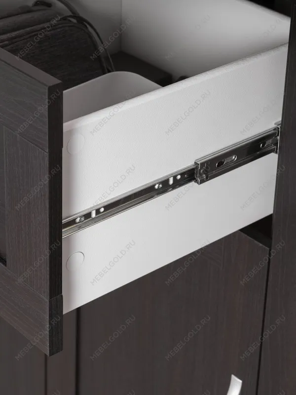 Тумба Сириус, 3 двери, 1 ящик, 117х41х124 см, дуб венге, черно-коричневая | изображение 3