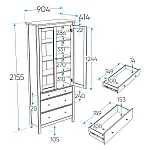 САГА шкаф с витриной 90 МОРУ кашемир/ясень | изображение 2