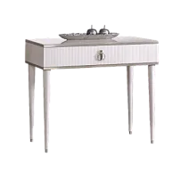 Стол туалетный узкий Римини СОЛО (Белый/Серебро) РМСТ-1(s)[9]