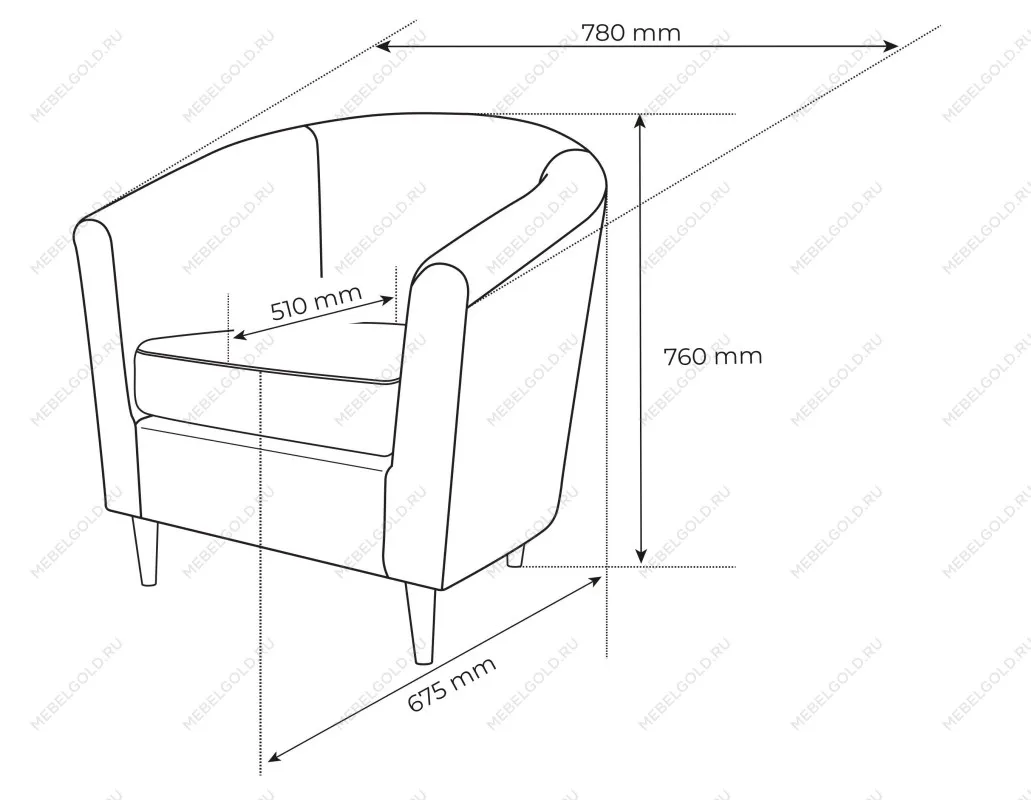 Кресло для отдыха ТУННЕ, 78х68х76, бордовый | изображение 2