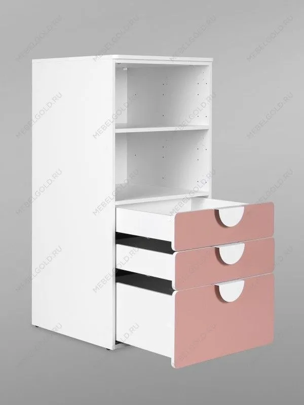 Стеллаж Пикси, с тремя выдвижными ящиками 60x57x120, мечтательный пион | изображение 14
