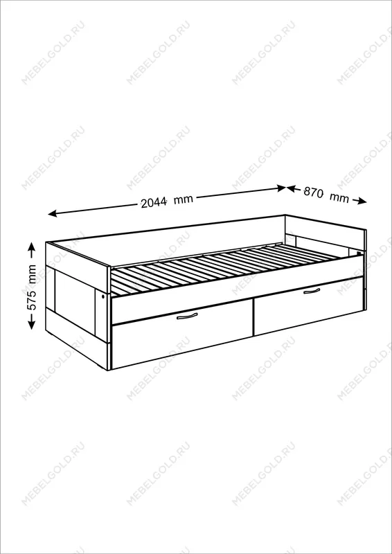 БРИМНЭС / СИРИУС кровать раздвижная ИКЕА / IKEA 80х200 белая | изображение 3