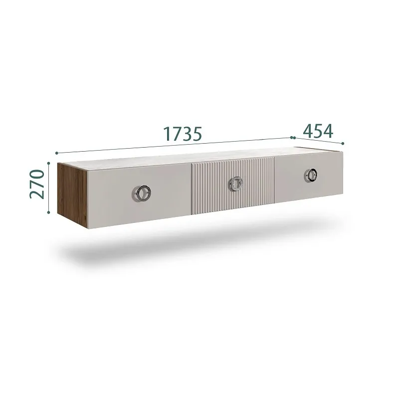 Тумба телевизионная 1.6м Bogemia Woodline Fly Fi (Шелк) (Novabuk/Хром) БМТ-1[10]