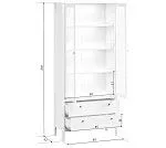 Шкаф-витрина Ева (Хельга) REG2W2S с подсветкой белый | изображение 3
