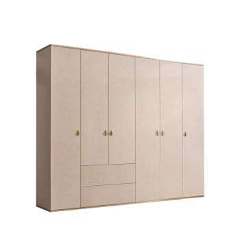 Шкаф 6-ти дверный с ящиками Римини (Латте/Золото) РМШ2/61
