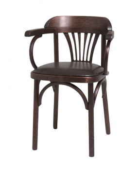 Стул Венский Михаэль мягкий (темный тон, экокожа коричневая)