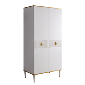 Шкаф-пенал Римини СОЛО (Белый/Золото) РМП-2(s)