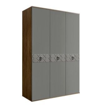 Шкаф 3-х дверный Bogemia Woodline Fa (Серый/Хром) БМШ2/3