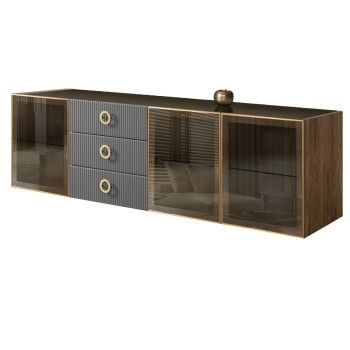 Комод 2.1м Bogemia Woodline Fly Fi (Серый) (Lakobel/Золото) БМКМ-5[5]