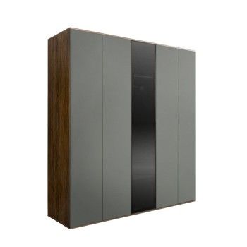 Шкаф 5-ти дв. Bogemia Woodline Air (Серый/Черный) БМШ2/5(1)