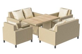 Комплект плетеной мебели MOKKA BELLA Family, соломенный