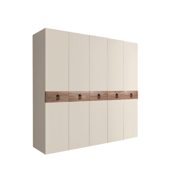 Шкаф 5-ти дв. Bogemia Wood Fa (Слоновая кость/Черный) БМШ2/5(Wo)