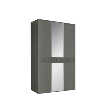 Шкаф 3-х дверный с зеркалом Римини СОЛО (Серый/Серебро) РМШ1/3(s)