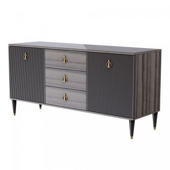 Комод для гостиной 1.6м Римини СОЛО (Орех империя/Золото) РМКМ-4(s)