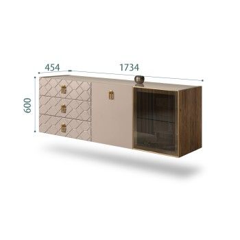 Комод 1.6м Bogemia Woodline Fly Fa (Мокка) (Lakobel/Золото) БМКМ-4[5][10]