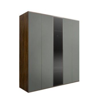 Шкаф 5-ти дв. Bogemia Woodline Air (Серый/Серебро) БМШ2/5(1)