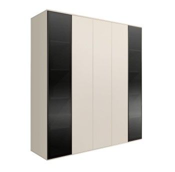 Шкаф 5-ти дв. Bogemia Air (Слоновая кость/Черный) БМШ2/5(2)