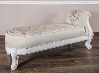 Оттоманка Алсу с одним подлокотником белый глянец