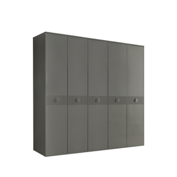 Шкаф 5-ти дверный Римини СОЛО (Серый/Серебро) РМШ2/5(s)