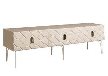 Тумба под телевизор 1.6м Bogemia Farfalle (Слоновая кость) (Novabuk/Черный) БМТ-1(Fa)