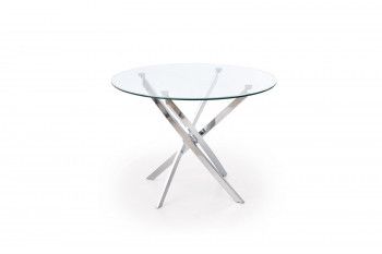 Стол обеденный Halmar RAYMOND (прозрачный/хром)