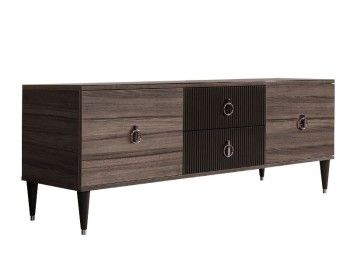 Тумба под телевизор Римини СОЛО (Орех империя/Серебро) РМТ-3(s)