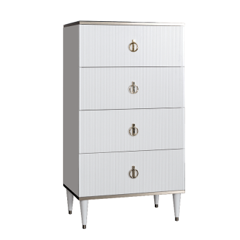 Комод 4 ящика Римини СОЛО (Белый/Серебро) РМКМ-6(s)