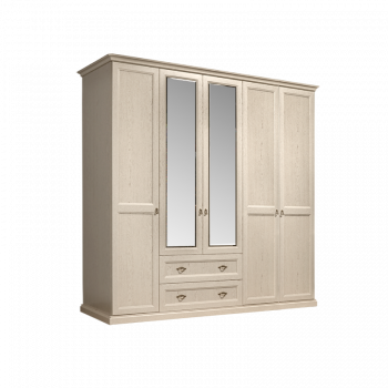 Шкаф 5-и дв. (с зеркалами) для платья и белья с выдвижными ящиками Венеция дуб седан ВНШ1/51