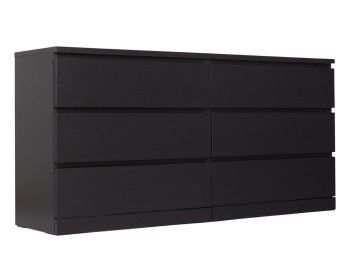 МАЛЬМ / VARMA Комод ИКЕА / IKEA 6D, 160x78x40, шпон, черный