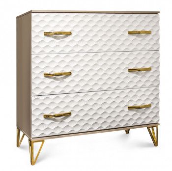 Комод Лара 3 ящика белый глянец