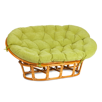 Диван MAMASAN/МАМАСАН 23/02 W/с подушкой, подушка 182х119 см, 169х102х80 см, Pecan (орех), флок, олива, 23