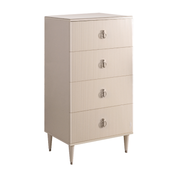 Комод 4 ящика Римини СОЛО (Бежевый/Серебро) РМКМ-6(s)