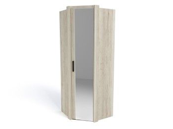 Шкаф угловой с декоративным обкладом, Мале (889*889*2316) Дуб галифакс белый