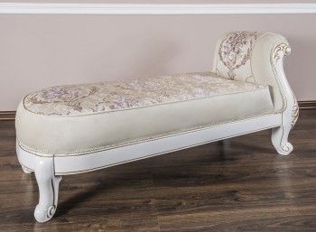 Оттоманка Алсу с одним подлокотником белый глянец