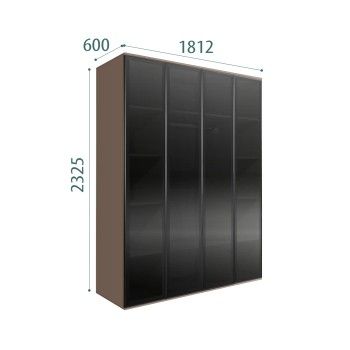 Шкаф 4-х дверный Bogemia Air (Мокка/Черный) БМШ2/4(4)