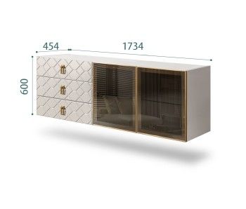 Комод 1.6м Bogemia Fly Farfalle (Шелк) (Novabuk/Золото) БМКМ-4[5]