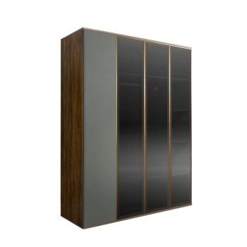 Шкаф 4-х дв. Bogemia Woodline Air (Серый/Золото) БМШ2/4(3)